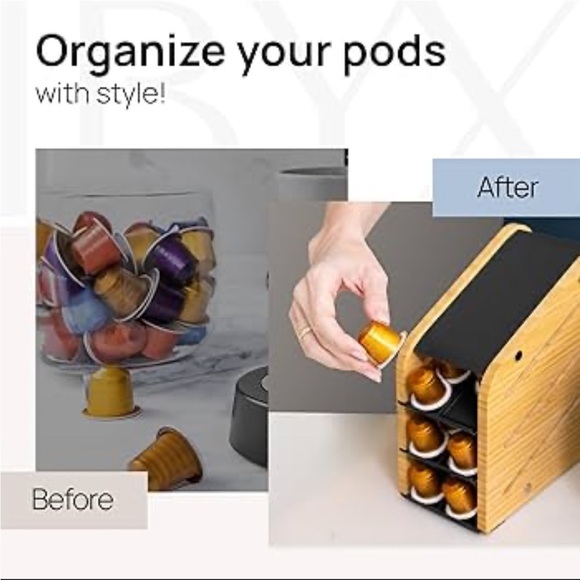 IBXY Nespresso Coffee Capsule Storage Holder for 30 Pods, Bamboo Three Tier NWT - Picture 6 of 6